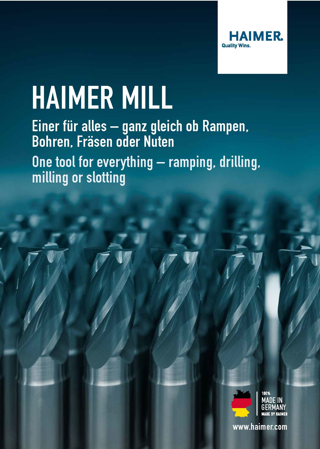 HAIMER HAIMER MILL - Eén gereedschap voor alles – uitfrezen, boren, frezen of gleufsteken